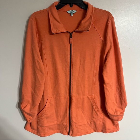 Women’s Coral Bay Energy Full Zip Cuff Sleeve Sweatshirt Size 1X Orange Color - Picture 1 of 12